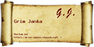 Grim Janka névjegykártya